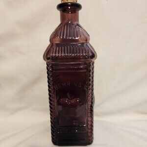 Vintage 60's Berring's Apple Bitters Square deep Amethyst Glass Bottle PA USA
